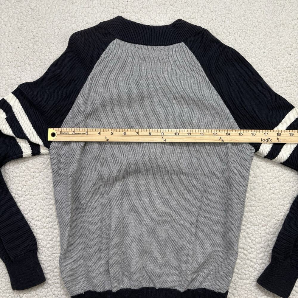 Polo Ralph Lauren Big Pony Full Zip Sweater Jacket Boys M Grey Black Mesh Raglan - Picture 6 of 7